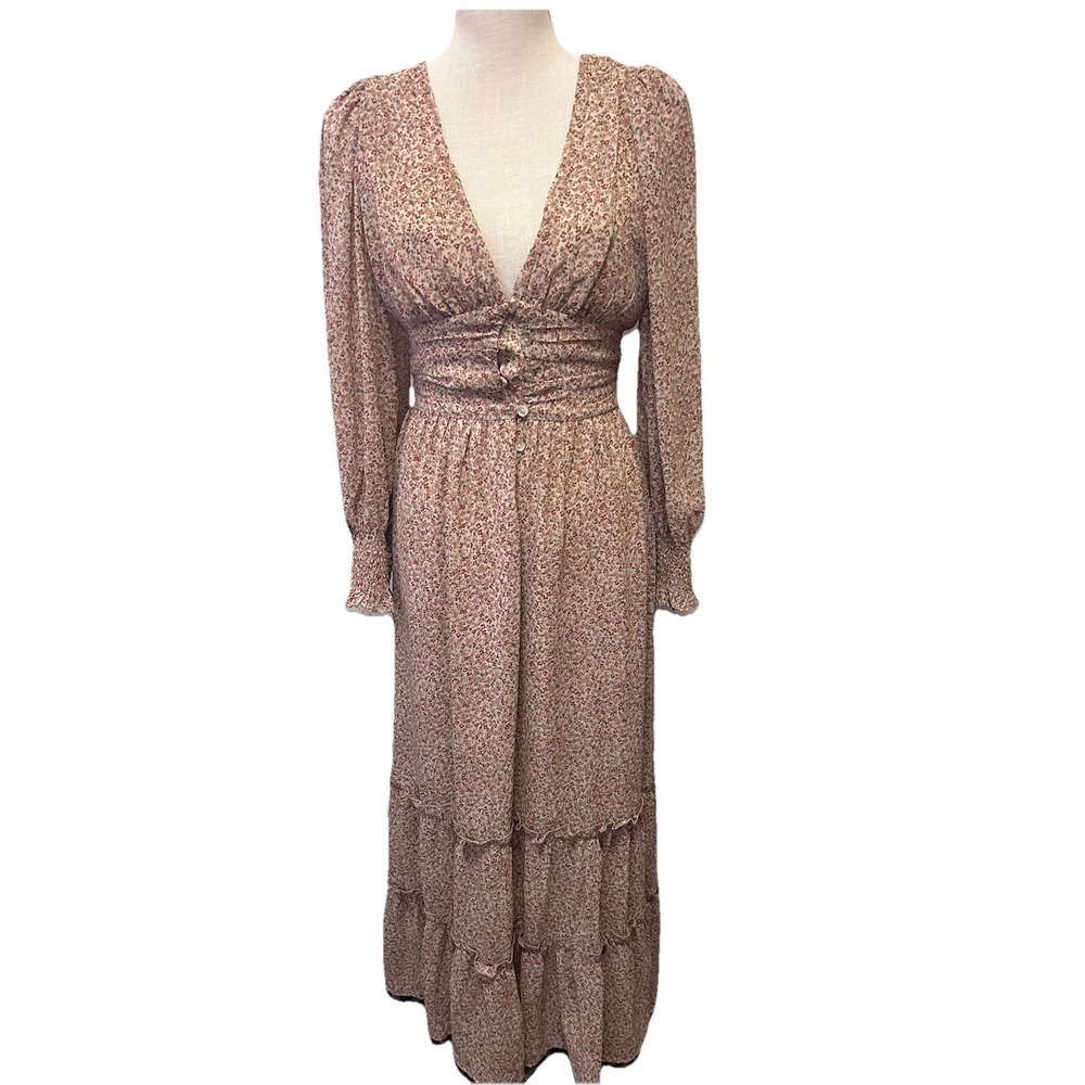 Altar'd State Women's Maxi Dress Cottagecore Prairie Boho Floral Pink Fairy Long